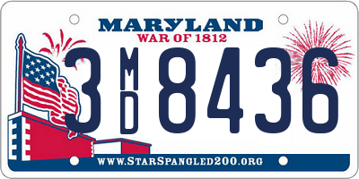 MD license plate 3MD8436