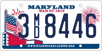 MD license plate 3MD8446