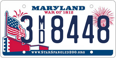 MD license plate 3MD8448