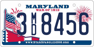 MD license plate 3MD8456