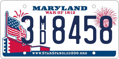 MD license plate 3MD8458