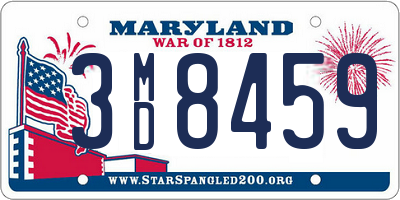 MD license plate 3MD8459