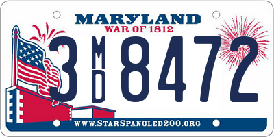 MD license plate 3MD8472