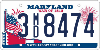 MD license plate 3MD8474