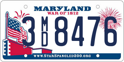 MD license plate 3MD8476