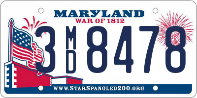 MD license plate 3MD8478