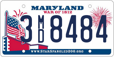 MD license plate 3MD8484
