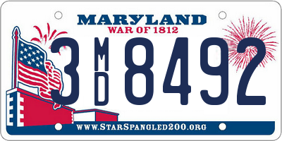 MD license plate 3MD8492