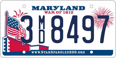 MD license plate 3MD8497