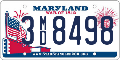 MD license plate 3MD8498