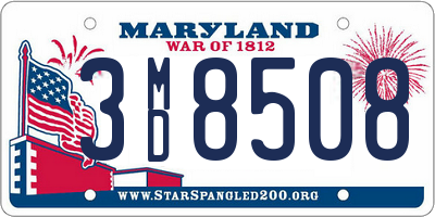 MD license plate 3MD8508