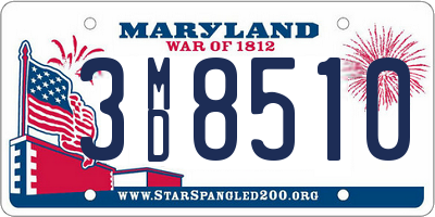 MD license plate 3MD8510