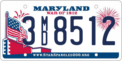 MD license plate 3MD8512