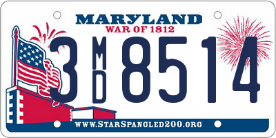 MD license plate 3MD8514