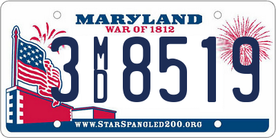 MD license plate 3MD8519