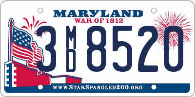 MD license plate 3MD8520