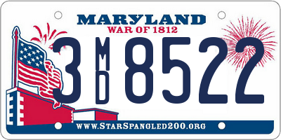 MD license plate 3MD8522