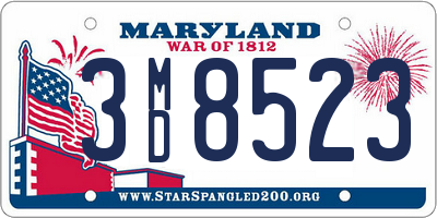 MD license plate 3MD8523