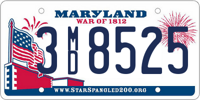 MD license plate 3MD8525