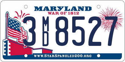 MD license plate 3MD8527