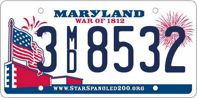 MD license plate 3MD8532