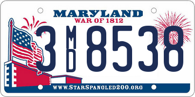 MD license plate 3MD8538