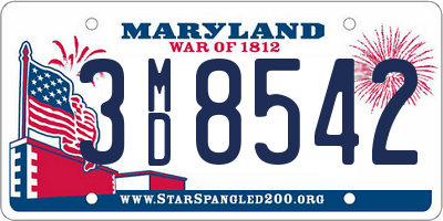 MD license plate 3MD8542