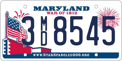 MD license plate 3MD8545