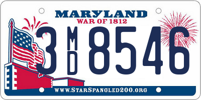 MD license plate 3MD8546