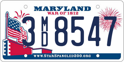 MD license plate 3MD8547