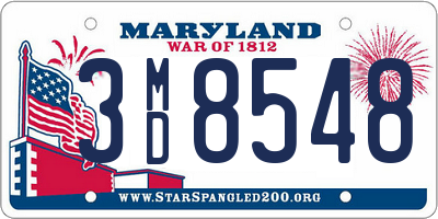 MD license plate 3MD8548