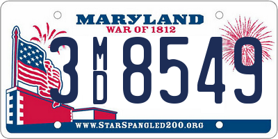 MD license plate 3MD8549