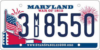 MD license plate 3MD8550