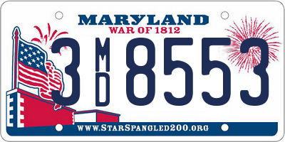 MD license plate 3MD8553