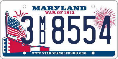 MD license plate 3MD8554