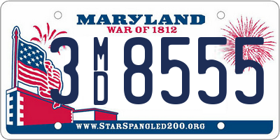 MD license plate 3MD8555