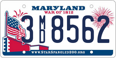 MD license plate 3MD8562