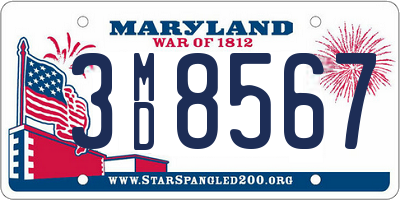 MD license plate 3MD8567