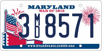 MD license plate 3MD8571