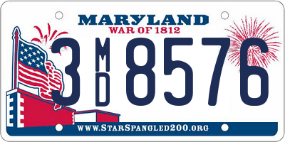 MD license plate 3MD8576