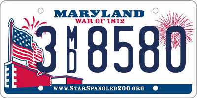 MD license plate 3MD8580