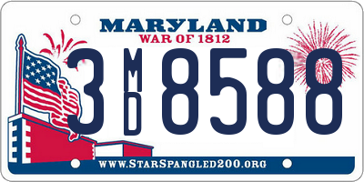 MD license plate 3MD8588