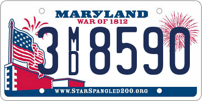 MD license plate 3MD8590