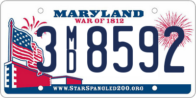 MD license plate 3MD8592