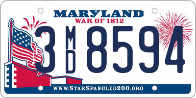 MD license plate 3MD8594