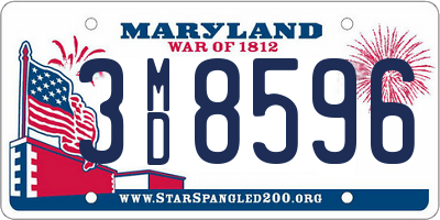 MD license plate 3MD8596