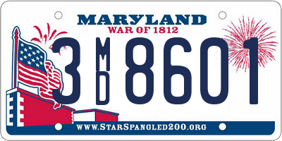 MD license plate 3MD8601