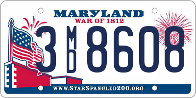 MD license plate 3MD8608
