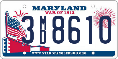 MD license plate 3MD8610