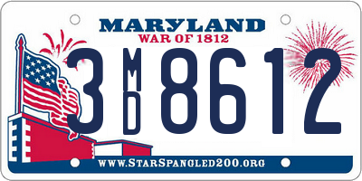 MD license plate 3MD8612